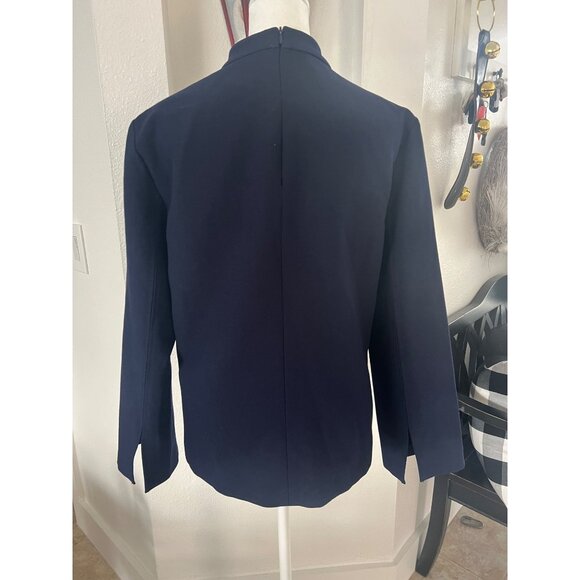 NWOT ZARA  european office formal wear pullover blouse blue MEDIUM - Picture 4 of 6